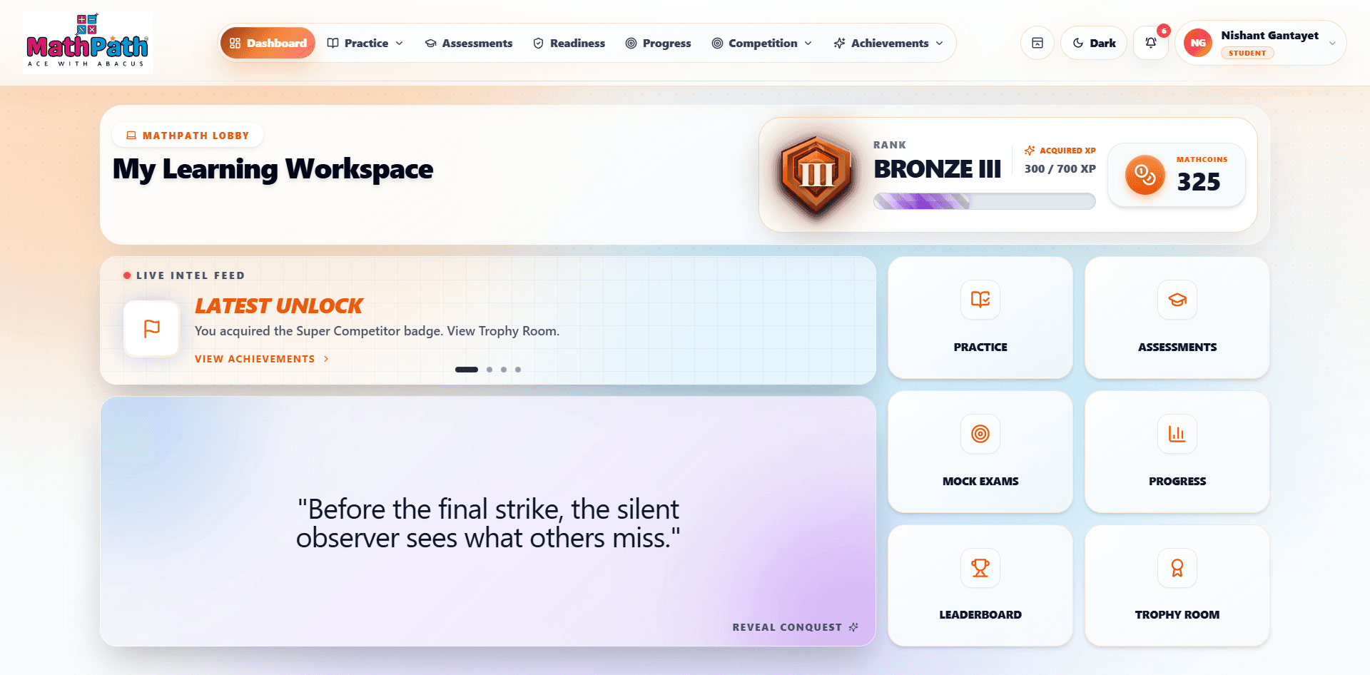 MathPath — Student — Learning Workspace